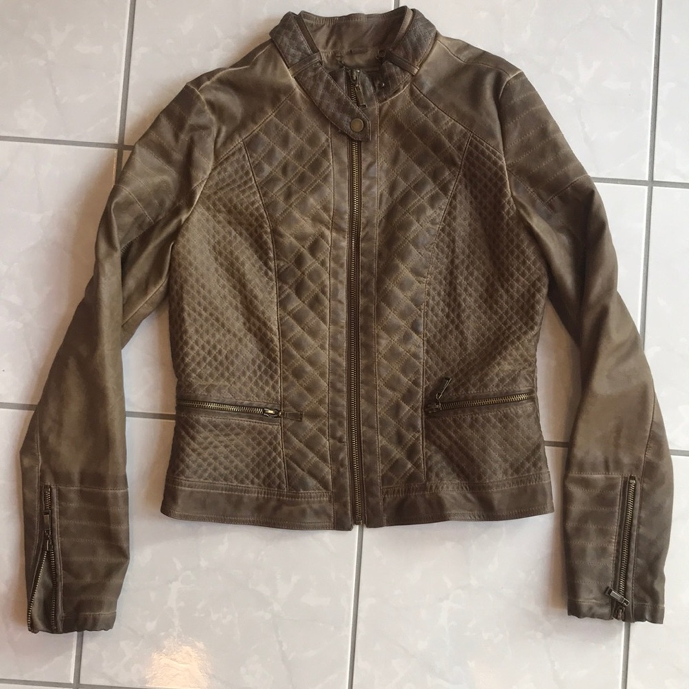 Brown leather jacket